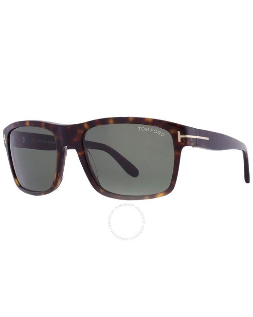 Tom Ford Gray August Green Rectangular Sunglasses Ft0678 52n 58 for men