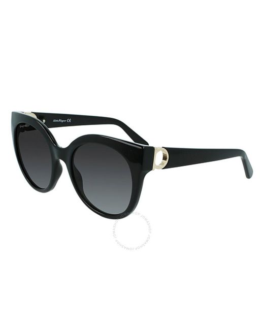 Ferragamo Black Grey Cat Eye Sunglasses Sf1031s 001 53