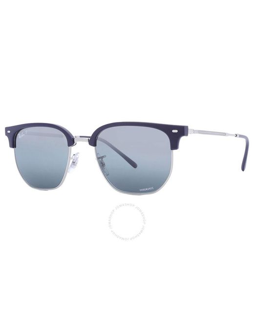 Ray-Ban Gray New Clubmaster Polarized Mirrored Irregular Sunglasses Rb4416 6656g6 53