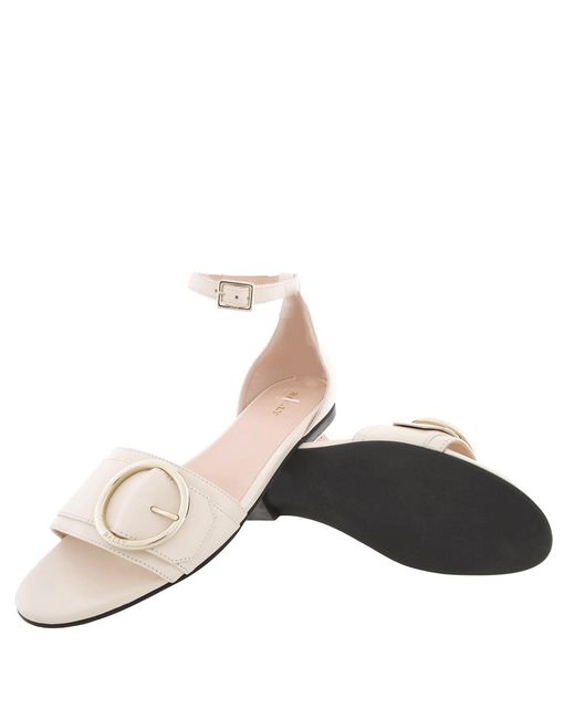 Bally Natural Catrina Leather Flat Sandals