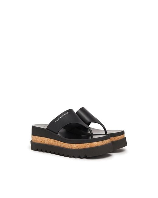 Stella McCartney Blue Sneak-Elyse Logo-Print Platform Sandals, Brand Size 35 Us