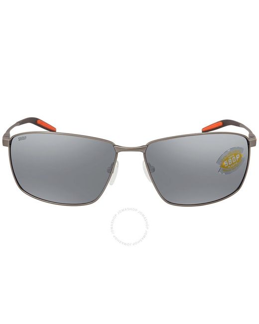 Costa Del Mar Gray Turret Grey Silver Mirror Polarized Polycarbonate Titanium Sunglasses Trt 228 Osgp 63 for men