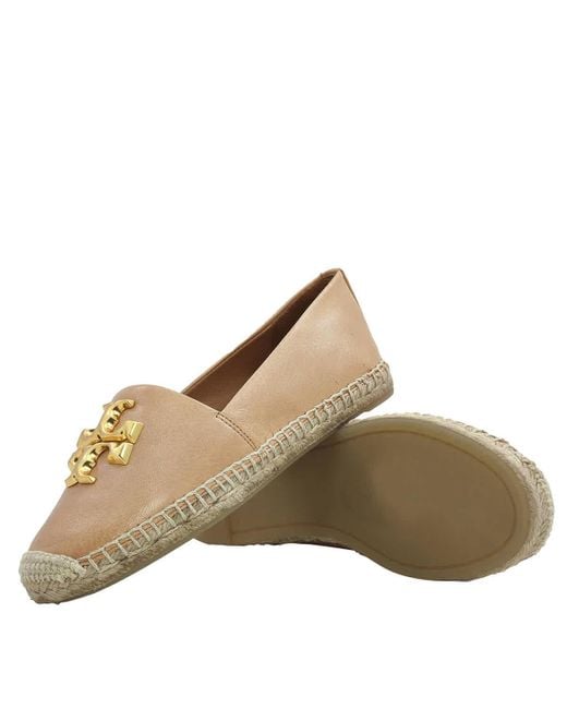 Tory Burch Brown Leather Eleanor Espadrilles, Size