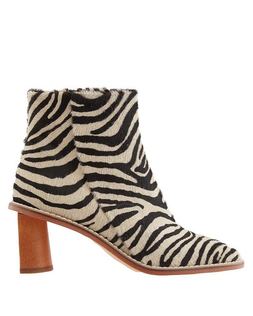 Rejina Pyo Black Ponyskin Zebra Edith Leather Ankle Boots