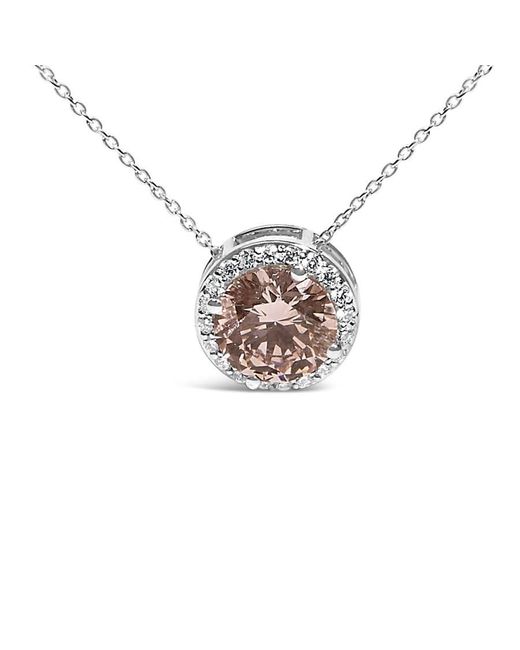 Haus of Brilliance Metallic 14K 2 3/8 Cttw Lab Grown Diamond Solitaire With Halo Pendant Necklace for men
