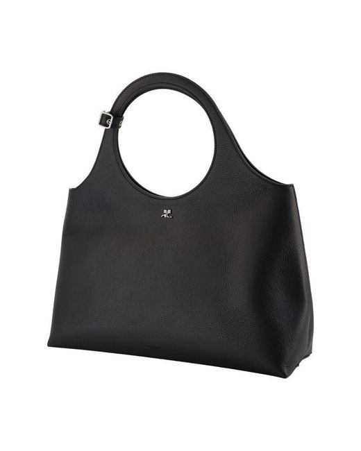 Courreges Black Calfskin Shoulder Bag