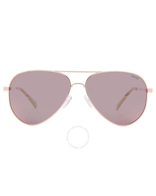 Polaroid Pink Polarized Red Gold Multilayer Pilot Sunglasses Pld 6012/n/new 0ddb/jq 62