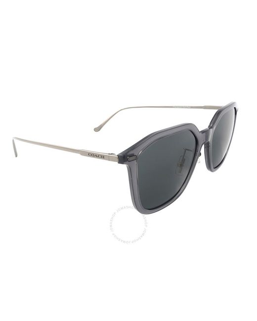 COACH Gray Dark Grey Geometric Sunglasses for men
