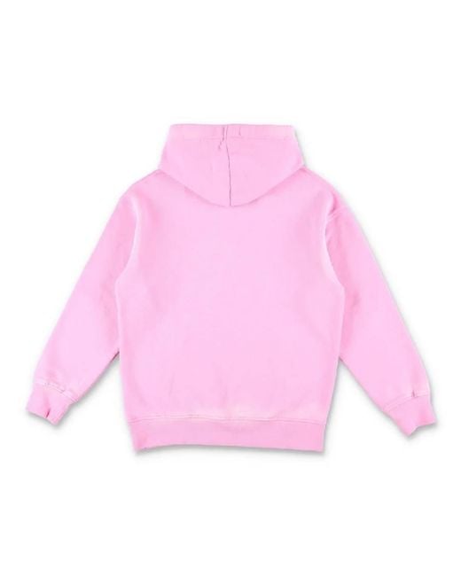 MSGM Pink Classic Hood Cotton Sweatshirt