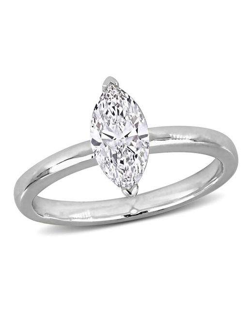 Created Forever Metallic 1Ct Tw Marquise Lab Grown Diamond Solitaire Engagement Ring