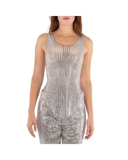 Burberry Gray Alessia Sequin Tank Top