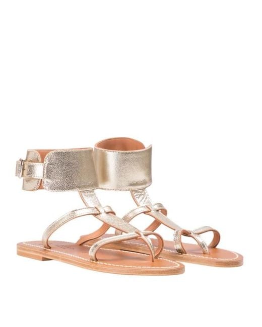 K. Jacques Brown Ankle Bracelet Caravelle Flat Sandals, Brand Size 38 (Us