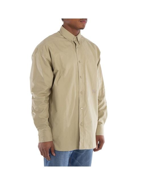 Burberry Green Oversized Cotton Oxford Shirt For for men