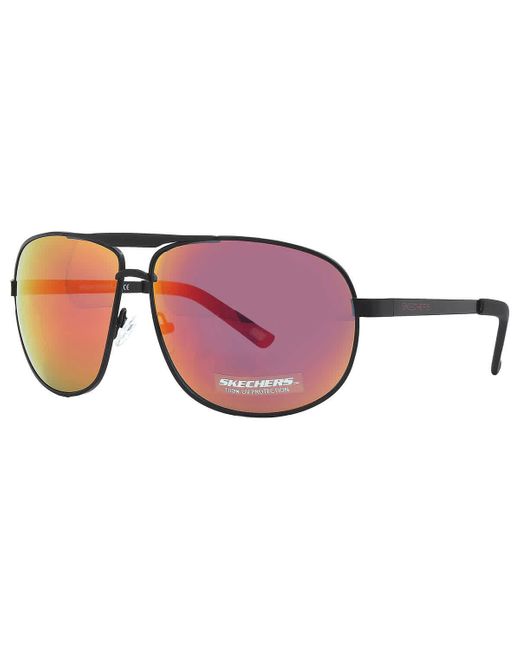 Skechers Brown Bordeaux Mirror Pilot Sunglasses Se6077 02u 65 for men