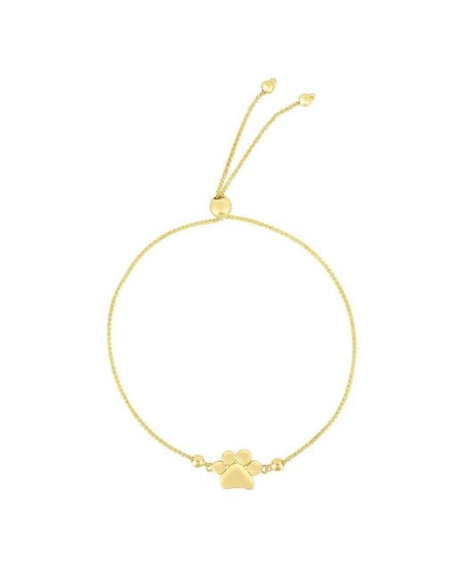 Tresorra Metallic 14K Paw Print Friendship Bracelet