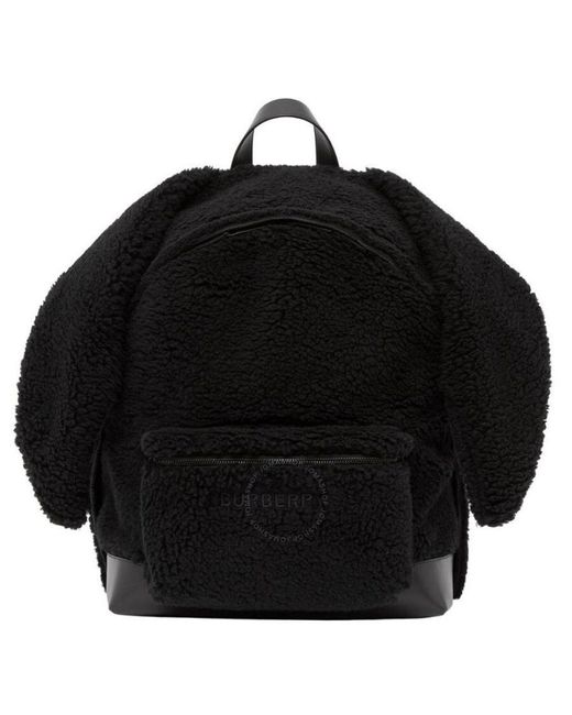 Burberry Rabbit Decorated Fleece Backpack in Black for Men | Lyst