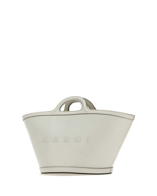 Marni White Leather Small Tropicalia Handbag