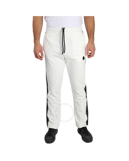Moncler White Natural Logo-print Track Pants for men