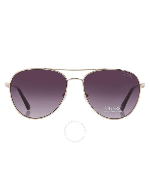 Guess Factory Purple Gradient Smoke Pilot Sunglasses Gf6143 32b 59
