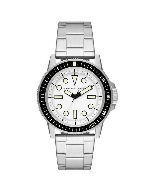 Armani Exchange Classic Quartz White Dial Watch in Metallic for Men | Lyst  Canada