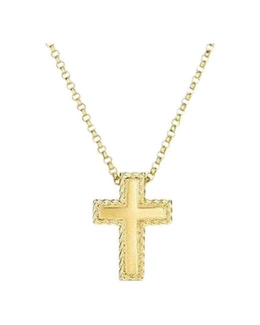 Roberto Coin Metallic Small Princess Cross Pendent Necklace