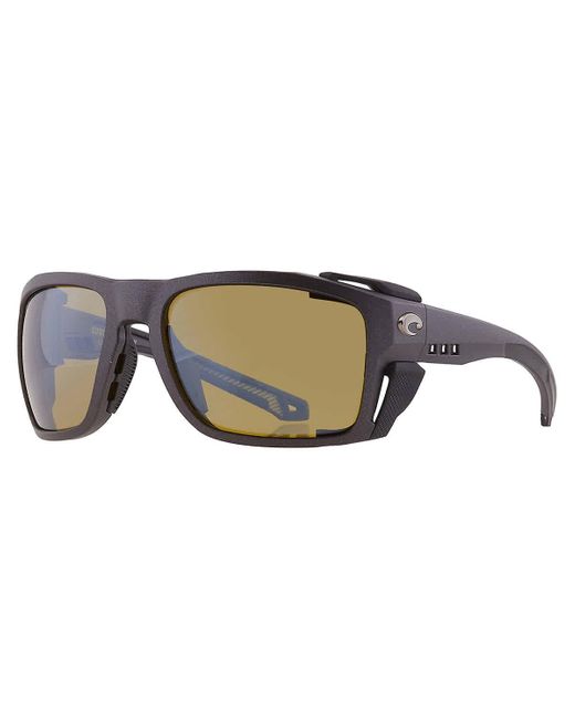 Costa Del Mar Gray King Tide 8 Sunrise Silver Mirror Polarized Glass Wrap Sunglasses 6s9111 911105 60 for men