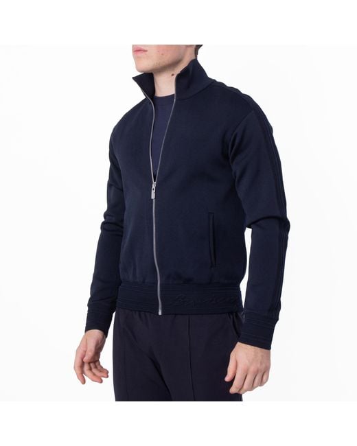 Burberry Blue Logo Embroidered Sport Jacket for men