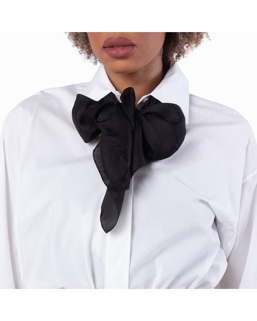 Saint Laurent Blue Silk Scarf