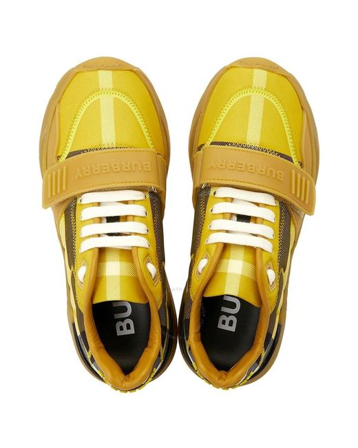 Burberry Yellow Bright Check Ramsey Low-top Sneakers