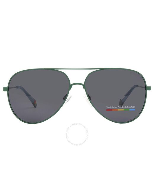 Polaroid Gray Polairzed Grey Pilot Sunglasses Pld 6187/s 01ed/m9 60