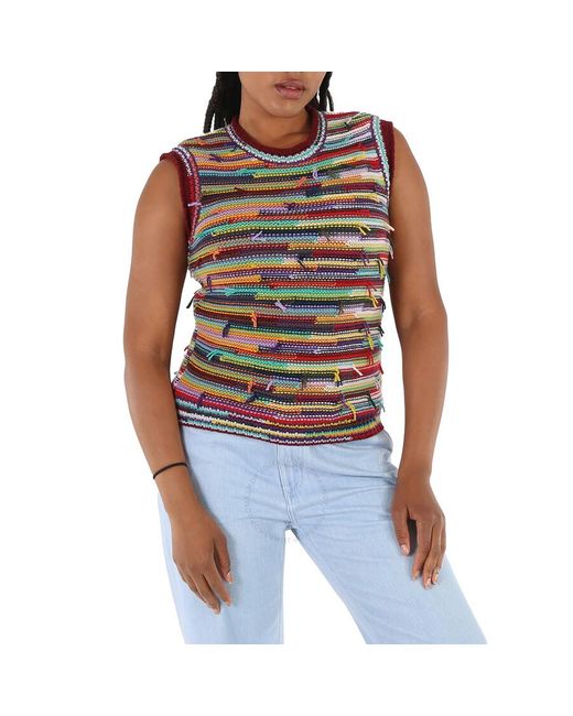 Chloé Blue Multicolor Sleeveless Jumper