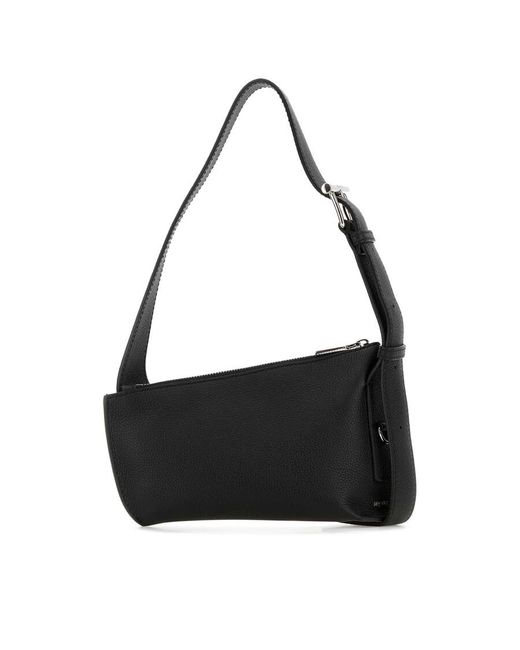 Alexander McQueen Black Leather Sling T-Bar Crossbody Bag