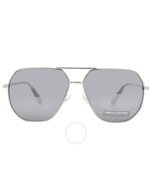 Skechers Gray Smoke Mirror Pilot Sunglasses Se6150 10c 61 for men
