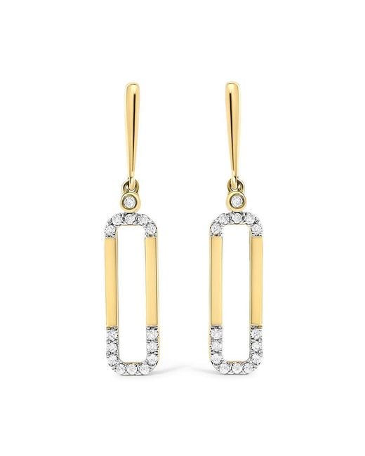 Haus of Brilliance Metallic 14K 1/5 Cttw Diamond Paper Clip Dangle Earrings