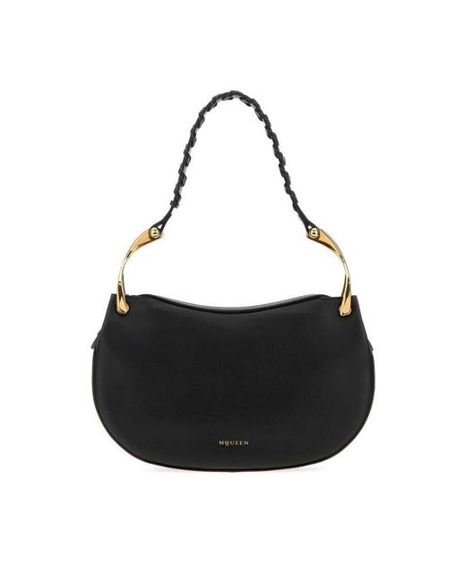 McQueen Black Wishbone Shoulder Bag