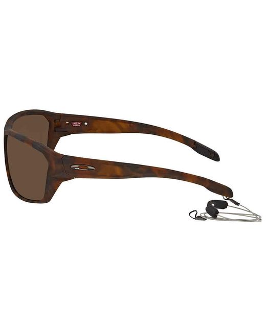 Oakley Brown Split Shot Prizm Tungsten Polarized Rectangular Sunglasses Oo9416 941603 64 for men
