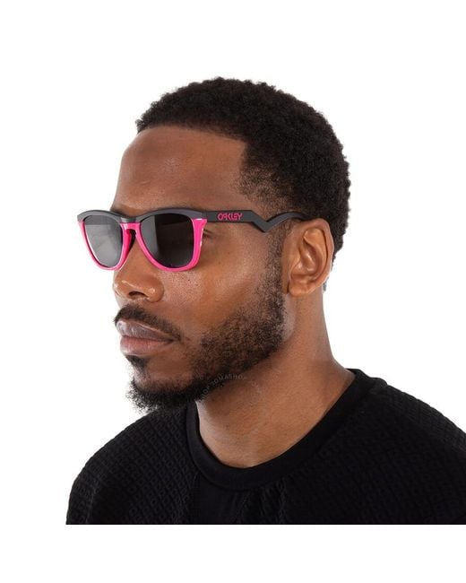 Oakley Pink Frogskins Hybrid Prizm Black Square Sunglasses Oo9289 928904 55 for men