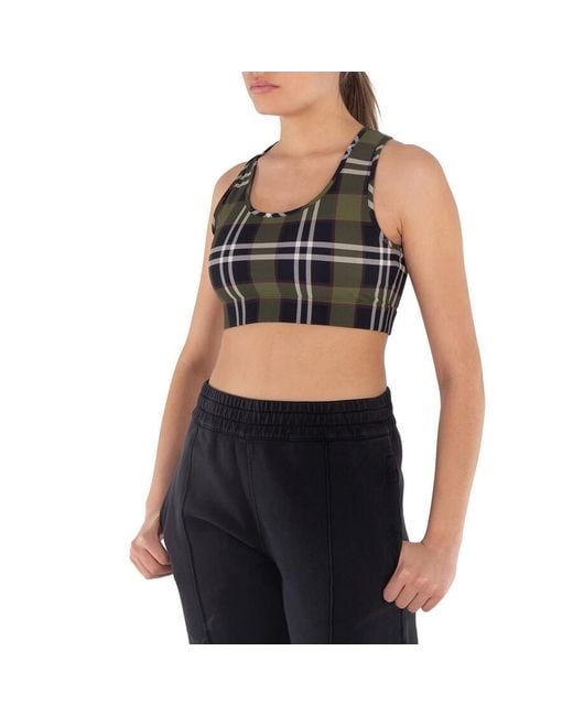 Burberry Black Immy Vintage Check Cropped Tank Top