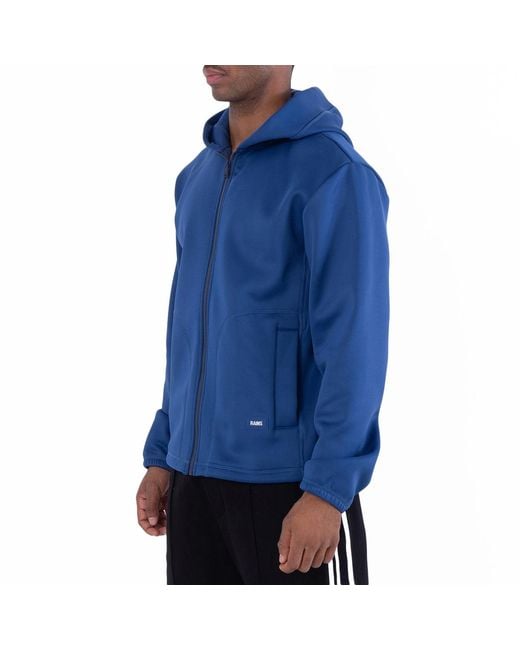 Rains Blue Safi Fleece Hooded Jacket for men