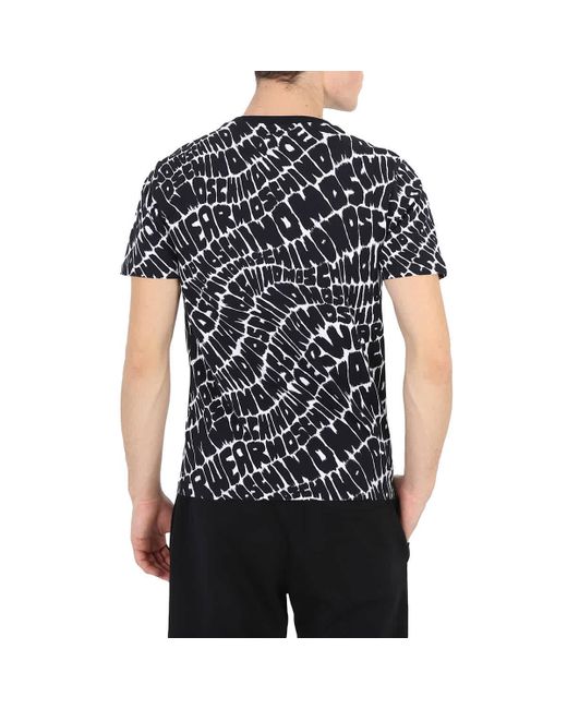 Moschino Black Underwear Print Short-sleeve Cotton T-shirt for men