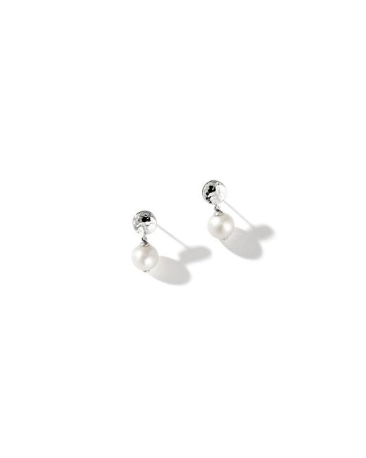 John Hardy Metallic Sterling Silver Pearl Drop Earrings
