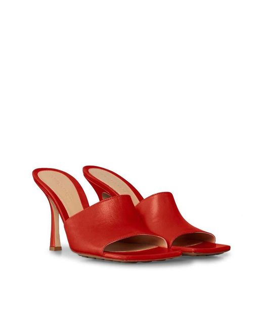 Bottega Veneta Red Leather Sandals