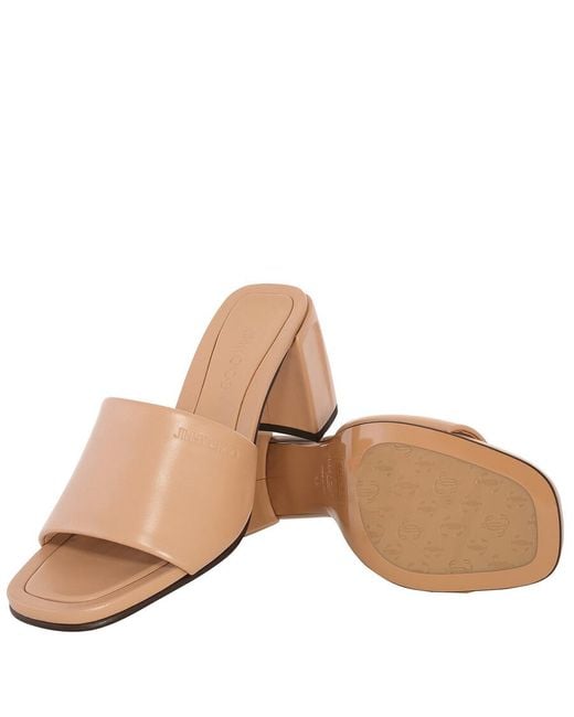 Jimmy Choo Brown Lena 70 Leather Sandals