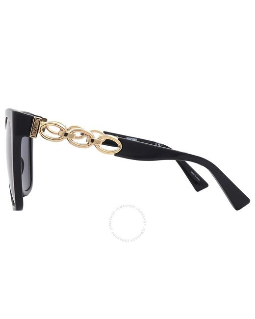 Moschino Black Grey Cat Eye Sunglasses Mos098/s 0807/ir 55