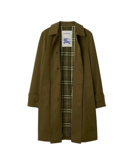 Burberry Green Cotton Gabardine Car Coat, Brand Size 44 Us for men