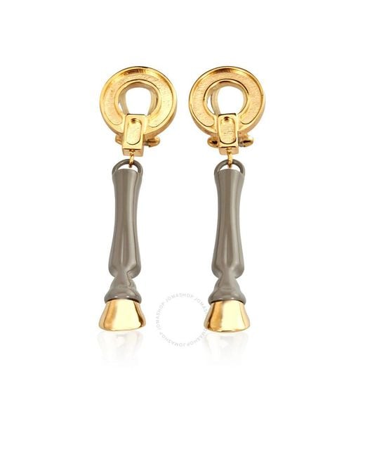 Burberry Metallic Gold-plated And Resin Hoof Drop Earrings
