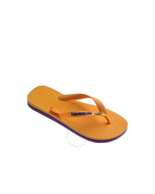 Havaianas Orange Citrus Brasil Layers Slippers, Brand Size 35/36 Us