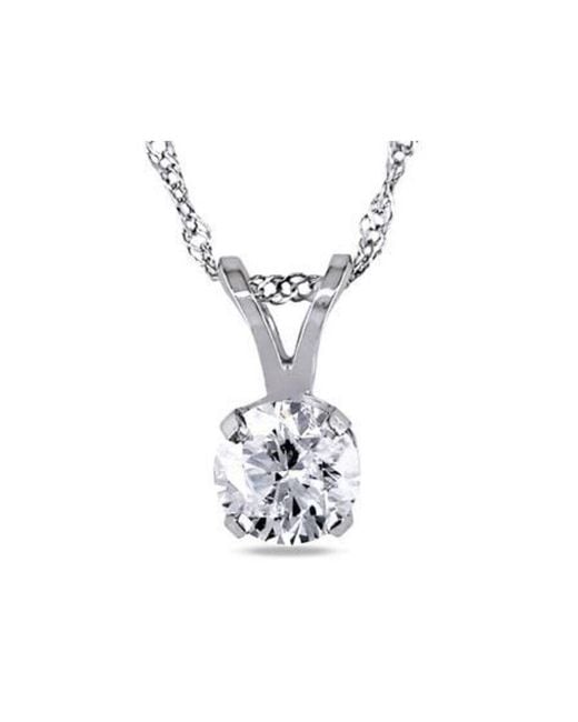 Created Forever White 1/2Ct Tw Lab-Grown Diamond Solitaire Pendant With Chain
