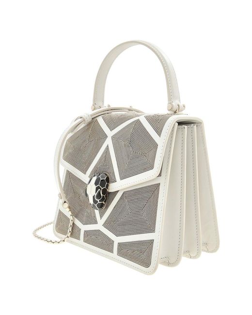 BVLGARI White Serpenti Forever Million Chain Crossbody Bag
