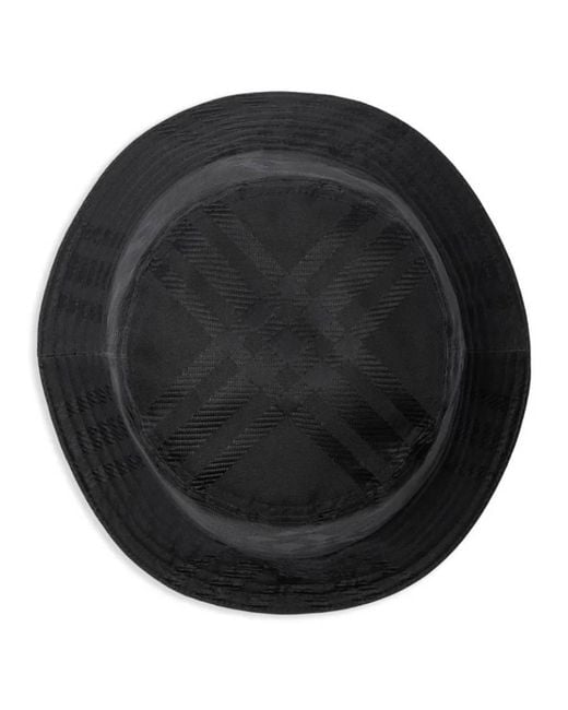 Burberry Black Tonal Bias Check Bucket Hat for men